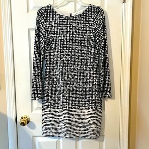 Vince Camuto black and white abstract dress